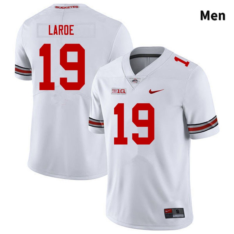 Ohio State Buckeyes Jagger LaRoe Men's #19 White Authentic Stitched College Football Jersey